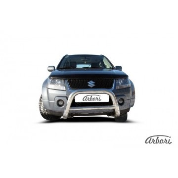 Кенгурятник d76 низкий Arbori нерж. сталь для Suzuki GRAND VITARA 5дв. 2005-2008