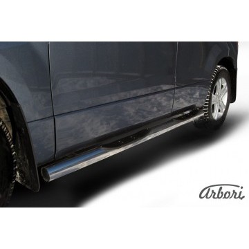 Защита порогов d76 с проступями Arbori нерж. сталь для Suzuki GRAND VITARA 5дв. 2005-2008