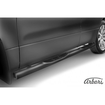 Защита порогов d76 с проступями Arbori черн. для Suzuki GRAND VITARA 5дв. 2005-2008
