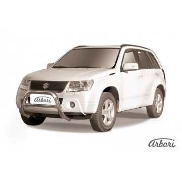 Кенгурятник d76 низкий Arbori нерж. сталь для Suzuki GRAND VITARA 5дв. 2008-2012