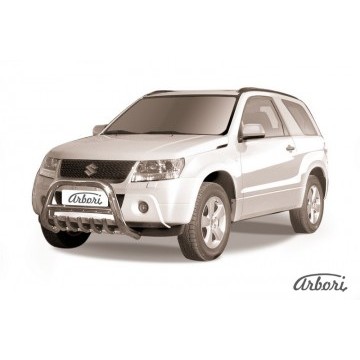 Защита передняя Arbori d76 низкая с защитой картера SUZUKI GRAND VITARA 3 doors 2008-2012
