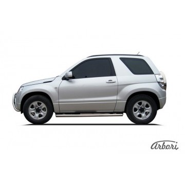 Защита штатных порогов Arbori d76 труба SUZUKI GRAND VITARA 3 doors 2008-2012