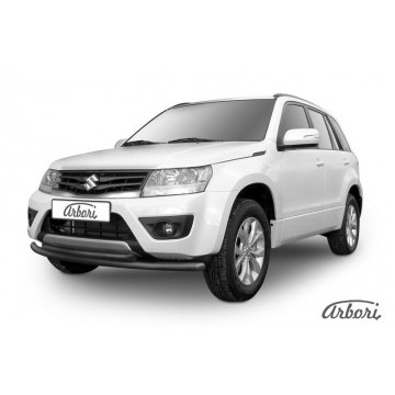 Защита переднего бампера d57+d57 двойная Arbori черн. для Suzuki GRAND VITARA 5дв. 2008-2012
