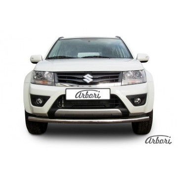 Защита переднего бампера d57 Arbori нерж. сталь для Suzuki GRAND VITARA 5дв. 2012-2015