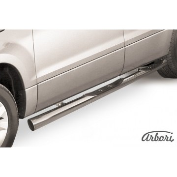 Защита порогов d76 с проступями Arbori нерж. сталь для Suzuki GRAND VITARA 5дв. 2012-2015