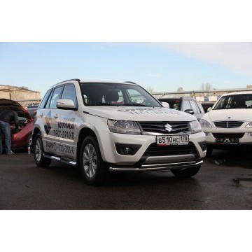 Защита переднего бампера труба d60/42 двойная,Suzuki Grand Vitara 5D 2012-, SZGV.48.1602
