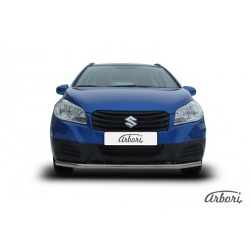 Защита переднего бампера d57 Arbori нерж. сталь для Suzuki SX4 2014-нв