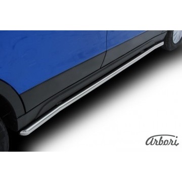 Защита порогов d42 с гибами Arbori нерж. сталь для Suzuki SX4 2014-нв