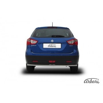 Защита заднего бампера d42 Arbori нерж. сталь для Suzuki SX4 2014-нв