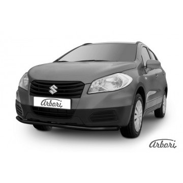 Защита переднего бампера d57 Arbori черн. для Suzuki SX4 2014-нв