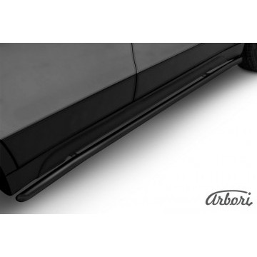 Защита порогов d42 с гибами Arbori черн. для Suzuki SX4 2014-нв