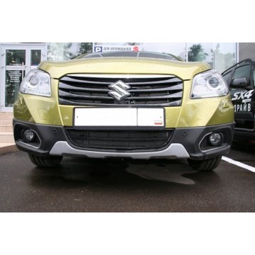 Сетка на бампер внешняя для SUZUKI SX4 2014-2016, черн., 15 мм