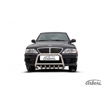 Кенгурятник d57 низкий c защитой картера Arbori нерж. сталь для Тагаз ROAD Partner 2008-2011