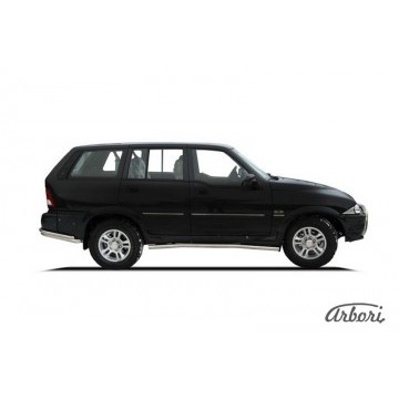 Защита порогов d57 с гибами Arbori нерж. сталь для Тагаз ROAD Partner 2008-2011