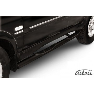 Защита порогов d76 с проступями Arbori черн. для Тагаз ROAD Partner 2008-2011