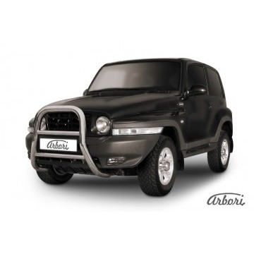 Кенгурятник d76 высокий Arbori нерж. сталь для Тагаз TAGER 3дв. 2008-2012