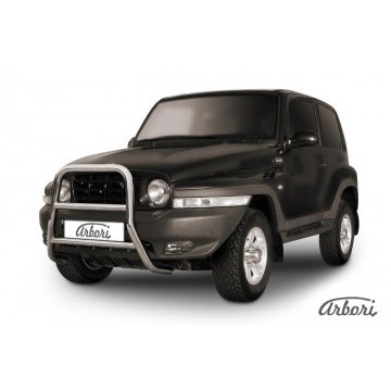 Кенгурятник d57 высокий Arbori нерж. сталь для Тагаз TAGER 3дв. 2008-2012