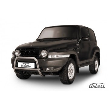 Кенгурятник d57 низкий Arbori нерж. сталь для Тагаз TAGER 3дв. 2008-2012