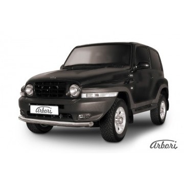 Защита переднего бампера d76 Arbori нерж. сталь для Тагаз TAGER 3дв. 2008-2012