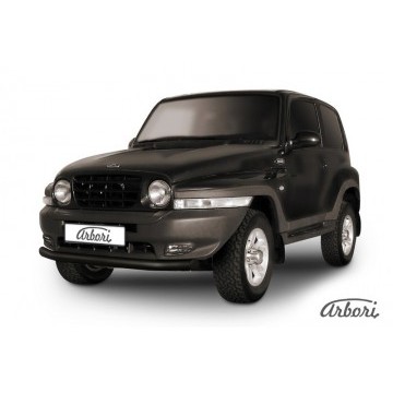 Защита переднего бампера d76 Arbori черн. для Тагаз TAGER 3дв. 2008-2012