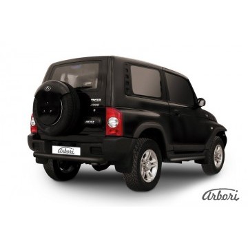 Защита заднего бампера d76 короткая Arbori черн. для Тагаз TAGER 3дв. 2008-2012