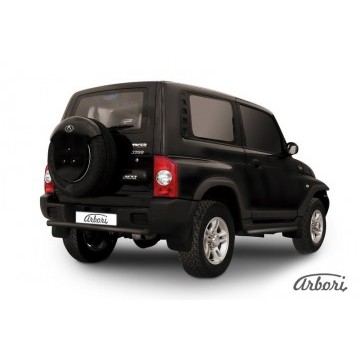 Защита заднего бампера d57 короткая Arbori черн. для Тагаз TAGER 3дв. 2008-2012
