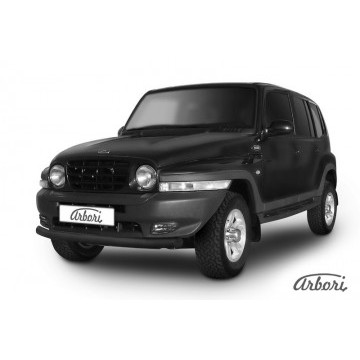 Защита переднего бампера d76 Arbori черн. для Тагаз TAGER 5 дв. 2008-2012