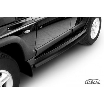 Защита штатного порога d57 Arbori черн. для Тагаз TAGER 5 дв. 2008-2012
