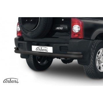 Защита заднего бампера d76+d42 двойная Arbori черн. для Тагаз TAGER 5 дв. 2008-2012