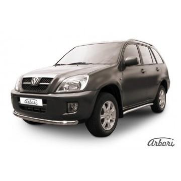 Защита переднего бампера d57 Arbori нерж. сталь для Тагаз TINGO 2011-2014