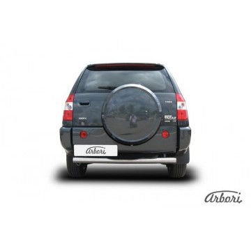Защита заднего бампера d76 с проступями Arbori нерж. сталь для Тагаз TINGO 2011-2014
