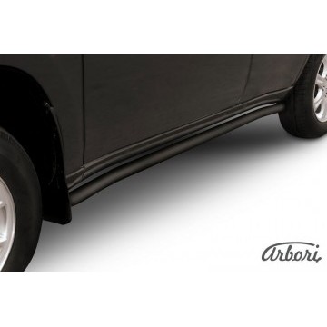 Защита порогов d57 с гибами Arbori черн. для Тагаз TINGO 2011-2014