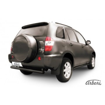 Защита заднего бампера d76  Arbori черн. для Тагаз TINGO 2011-2014