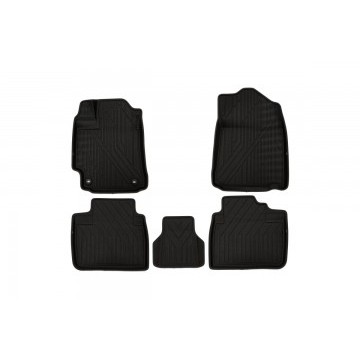 Коврики KVEST 3D в салон TOYOTA Camry, 2011-2017, XV50, 5 шт. (полистар, черный, черный)