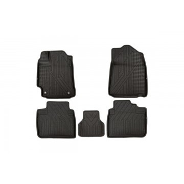 Коврики KVEST 3D в салон TOYOTA Camry, 2011-2017, XV50, 5 шт. (полистар, черный, серый)