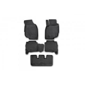 Коврики в салон TOYOTA Fortuner, 01/2013-2017, левый руль, 5 шт. (полиуретан)