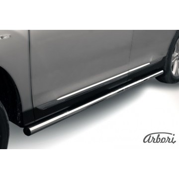 Защита порогов d57 труба Arbori нерж. сталь для Toyota HIGHLANDER 2010-2013