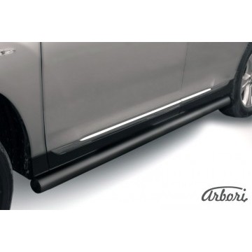 Защита порогов d76 труба Arbori черн. для Toyota HIGHLANDER 2010-2013