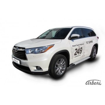 Комплект алюминиевых порогов Arbori Optima Silver 1800 для TOYOTA Highlander 2014-2016