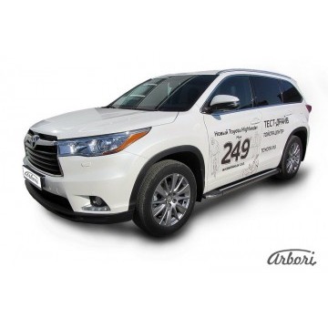 Комплект алюминиевых порогов Arbori Luxe Black 1800 для TOYOTA Highlander 2014-2016