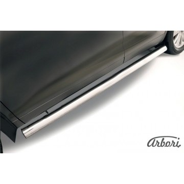 Защита порогов d76 труба Arbori нерж. сталь для TOYOTA Highlander 2014-2016