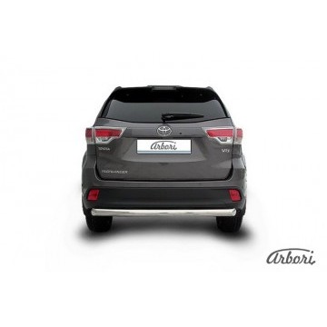 Защита заднего бампера d76 радиусная Arbori нерж. сталь для TOYOTA Highlander 2014-2016