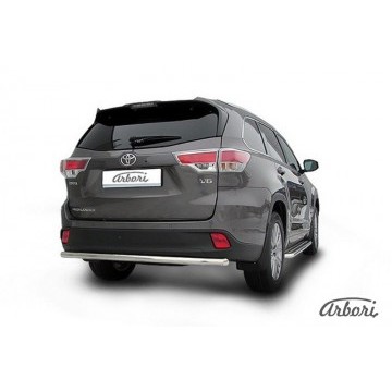 Защита заднего бампера d57 радиусная Arbori нерж. сталь для TOYOTA Highlander 2014-2016