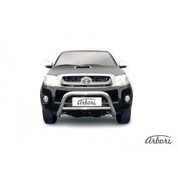 Кенгурятник d76 низкий Arbori нерж. сталь для Toyota HILUX 2004-2011