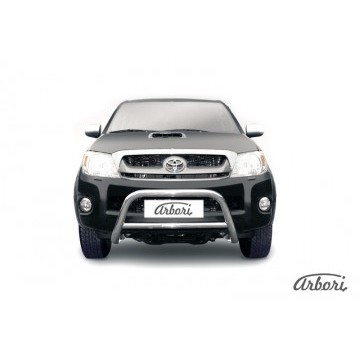 Кенгурятник d57 низкий Arbori нерж. сталь для Toyota HILUX 2004-2011