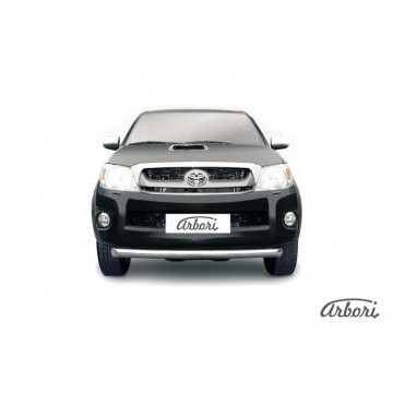 Защита переднего бампера d76 радиусная Arbori нерж. сталь для Toyota HILUX 2004-2011