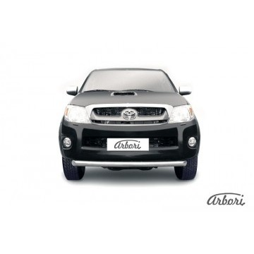 Защита переднего бампера d57 радиусная Arbori нерж. сталь для Toyota HILUX 2004-2011