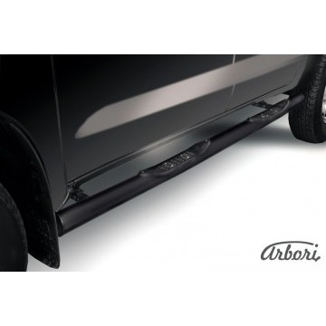 Защита порогов d76 с проступями Arbori черн. для Toyota HILUX 2004-2011
