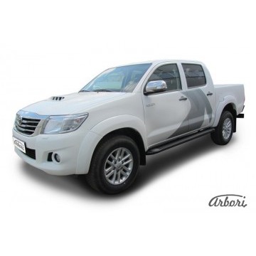 Комплект алюминиевых порогов Arbori Optima Black 2000 для TOYOTA Hilux 2011-2015