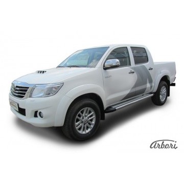 Защита порогов d76 труба Arbori нерж. сталь для Toyota HILUX 2011-2015